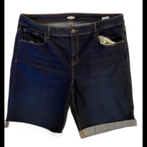 Old Navy Women’s Cuffed Shorts Plus Size 16 Dark Denim  EUC Summer Fashion